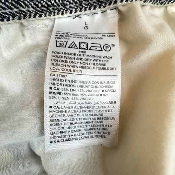 Old Navy Sz Large High-Waisted Striped Linen Blend Wide Leg Pants - Picture 12 of 13